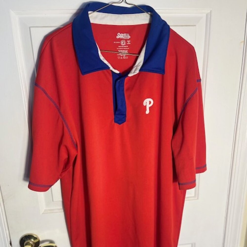 Philadelphia Phillies Stitches 2XL short sleeve 100%polyester Red, White & Blue